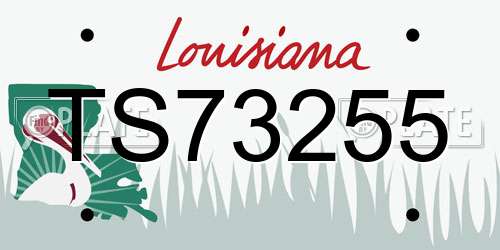 TS73255 Louisiana License Plate