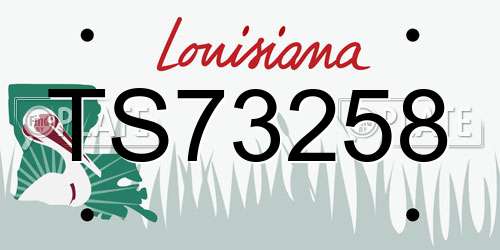 TS73258 Louisiana License Plate