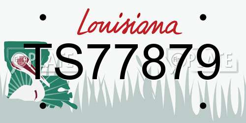 TS77879 Louisiana License Plate