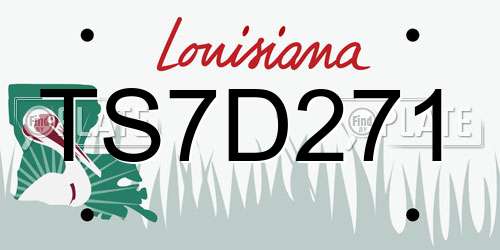 TS7D271 Louisiana License Plate