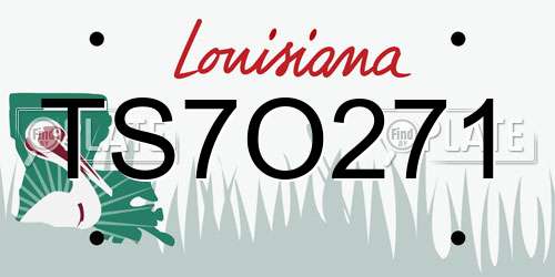 TS7O271 Louisiana License Plate