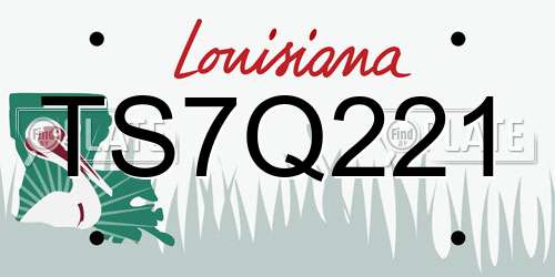 TS7Q221 Louisiana License Plate