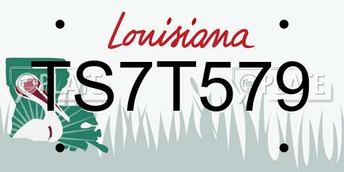 TS7T579 Louisiana License Plate