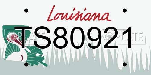 TS80921 Louisiana License Plate