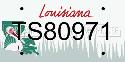 TS80971 Louisiana License Plate