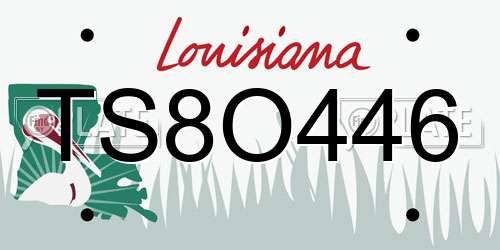 TS8O446 Louisiana License Plate