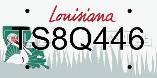 TS8Q446 Louisiana License Plate