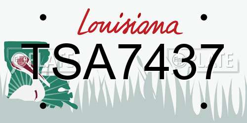 TSA7437 Louisiana License Plate
