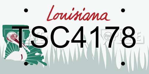 TSC4178 Louisiana License Plate