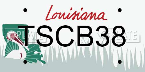 TSCB38 Louisiana License Plate