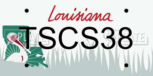 TSCS38 Louisiana License Plate