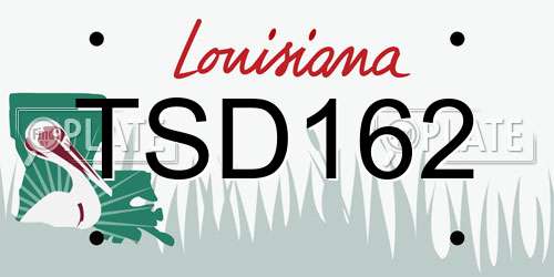TSD162 Louisiana License Plate