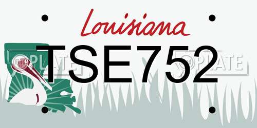 TSE752 Louisiana License Plate