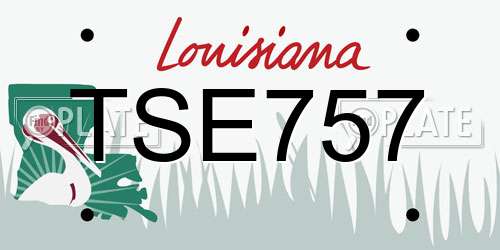 TSE757 Louisiana License Plate
