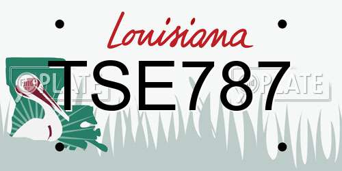 TSE787 Louisiana License Plate