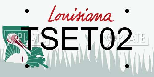 TSET02 Louisiana License Plate