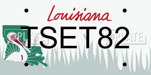 TSET82 Louisiana License Plate