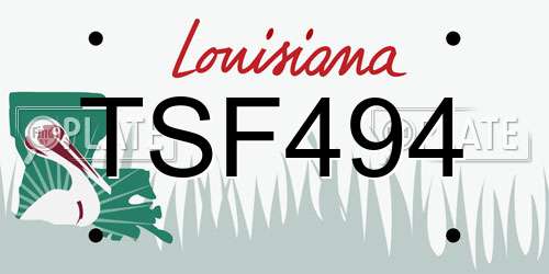 TSF494 Louisiana License Plate