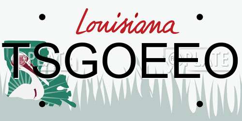 TSGOEEO Louisiana License Plate