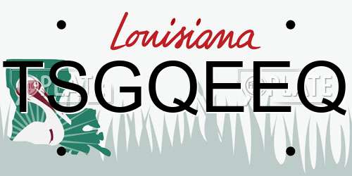TSGQEEQ Louisiana License Plate