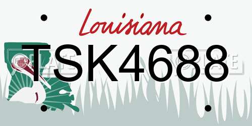 TSK4688 Louisiana License Plate