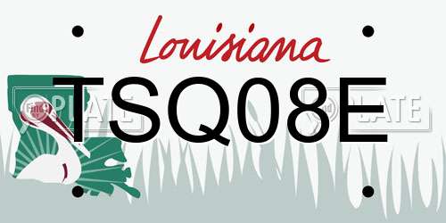 TSQ08E Louisiana License Plate