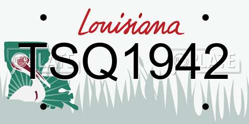 TSQ1942 Louisiana License Plate