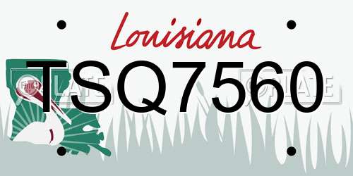 TSQ7560 Louisiana License Plate
