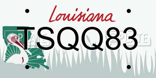 TSQQ83 Louisiana License Plate