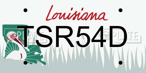 TSR54D Louisiana License Plate