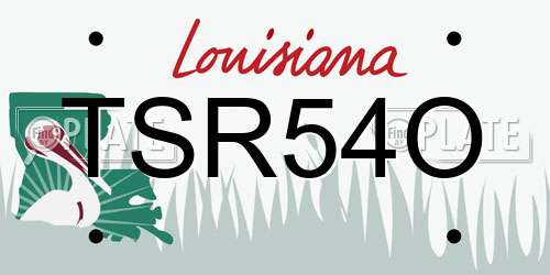 TSR54O Louisiana License Plate