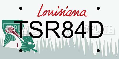 TSR84D Louisiana License Plate
