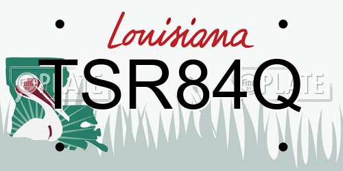 TSR84Q Louisiana License Plate