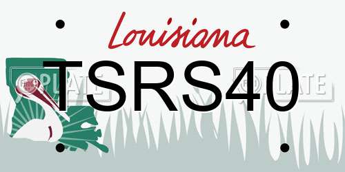 TSRS40 Louisiana License Plate
