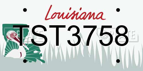 TST3758 Louisiana License Plate