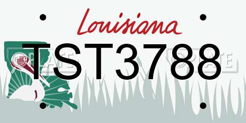 TST3788 Louisiana License Plate