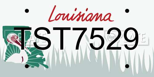 TST7529 Louisiana License Plate