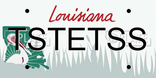 TSTETSS Louisiana License Plate