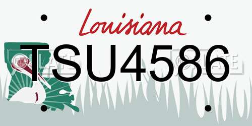 TSU4586 Louisiana License Plate