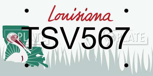 TSV567 Louisiana License Plate