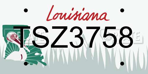 TSZ3758 Louisiana License Plate