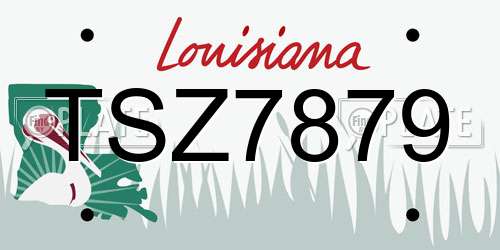 TSZ7879 Louisiana License Plate