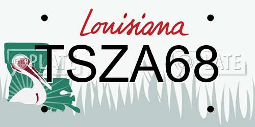 TSZA68 Louisiana License Plate