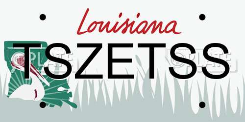 TSZETSS Louisiana License Plate
