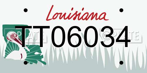 TT06034 Louisiana License Plate