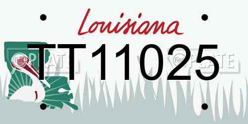 TT11025 Louisiana License Plate