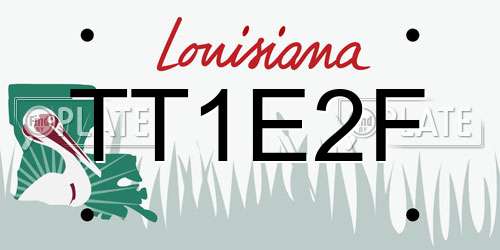 TT1E2F Louisiana License Plate