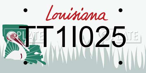 TT1I025 Louisiana License Plate