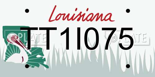 TT1I075 Louisiana License Plate