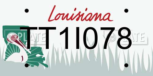 TT1I078 Louisiana License Plate